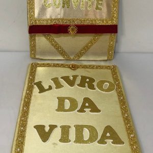 Kit livro mais convite tecido colocar em todos